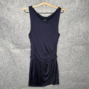Theory Blue Silk Blend Aditian Horoscope‎ Draped Dress- Sz M